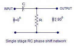 single stage RC phase shift circuit