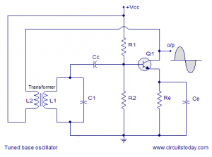 Tuned base oscillator circuit. Working, theory & frequency of oscillation