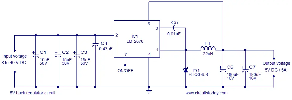 5V buck regulator using LM2678 - Electronic Circuits and ... de walt motor wiring diagram 