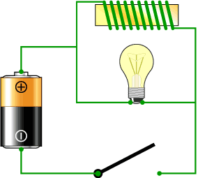 inductor with battery light bulb