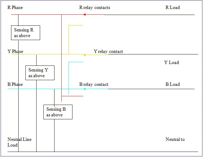 Three phase auto changer circuit electrical diagrams transformer relay 