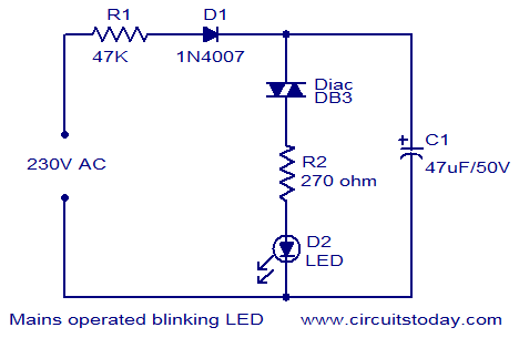 Blinking LED Circuit With Schematics And Explanation | peacecommission