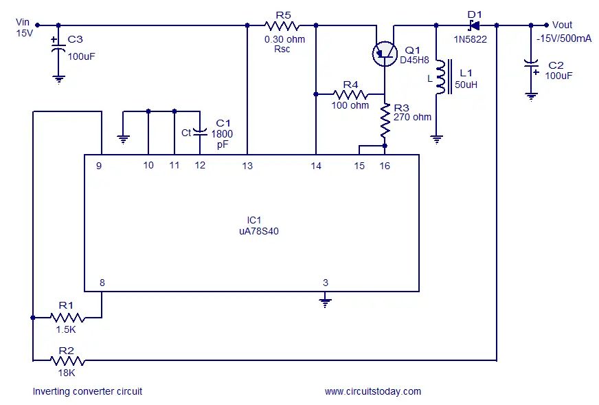 inverting converter circuit polarity inverting circuit