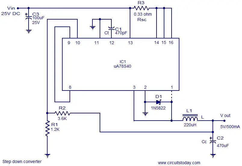 step down converter circuit step down regulator
