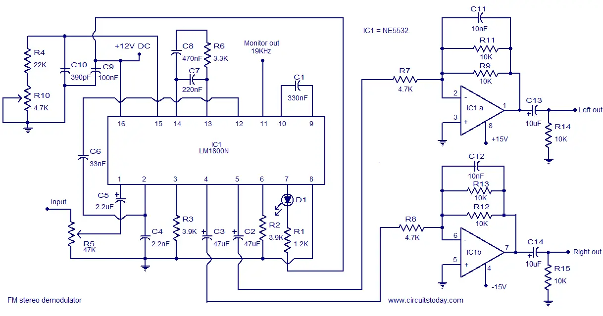 LM1800 stereo demodulator stereo demodulator