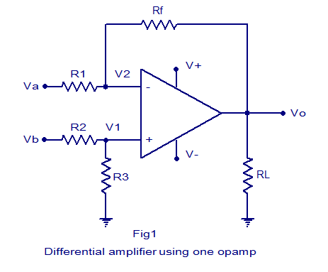 differential amplifier using one opamp differential amplifer using 1 opamp