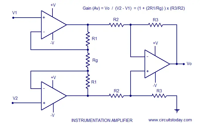 Instrumentation Amplifier Using Opamp Circuit Diagram Working