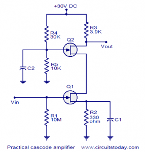 Cascode amplifier. Theory and working. Cascode amplifier using FET, BJT ...