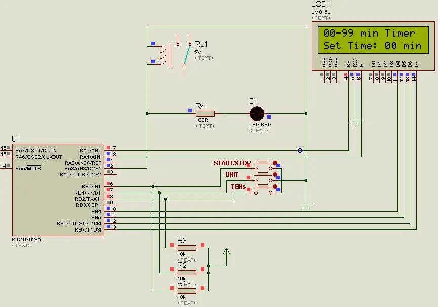 Digital Count Down Timer using PIC Microcontroller Digital Count Down Timer Circuit using PIC Microcontroller