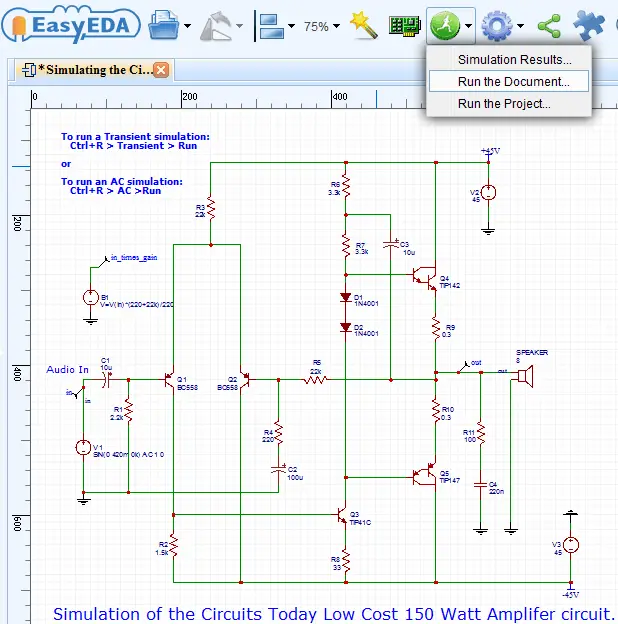 How To Draw Circuit Diagram Pcb Layout And Simulate Circuit Online