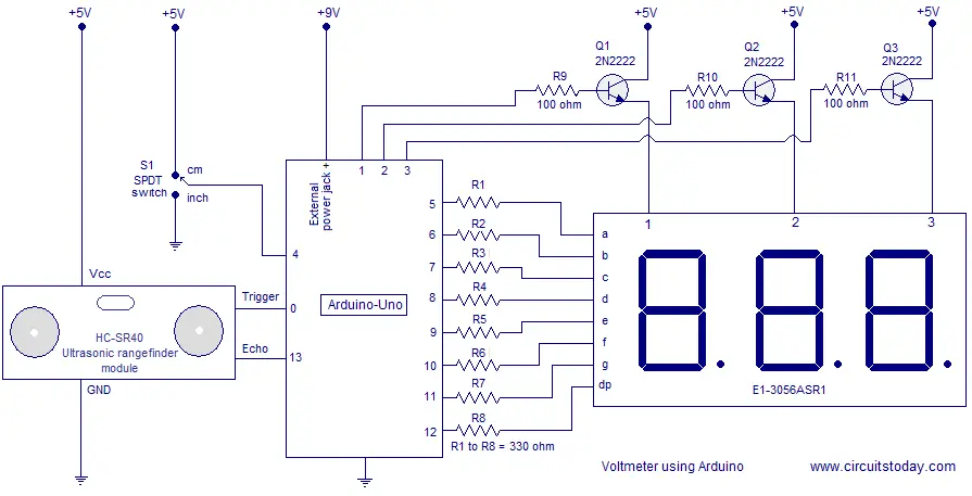 ultrasonic range finder using arduino