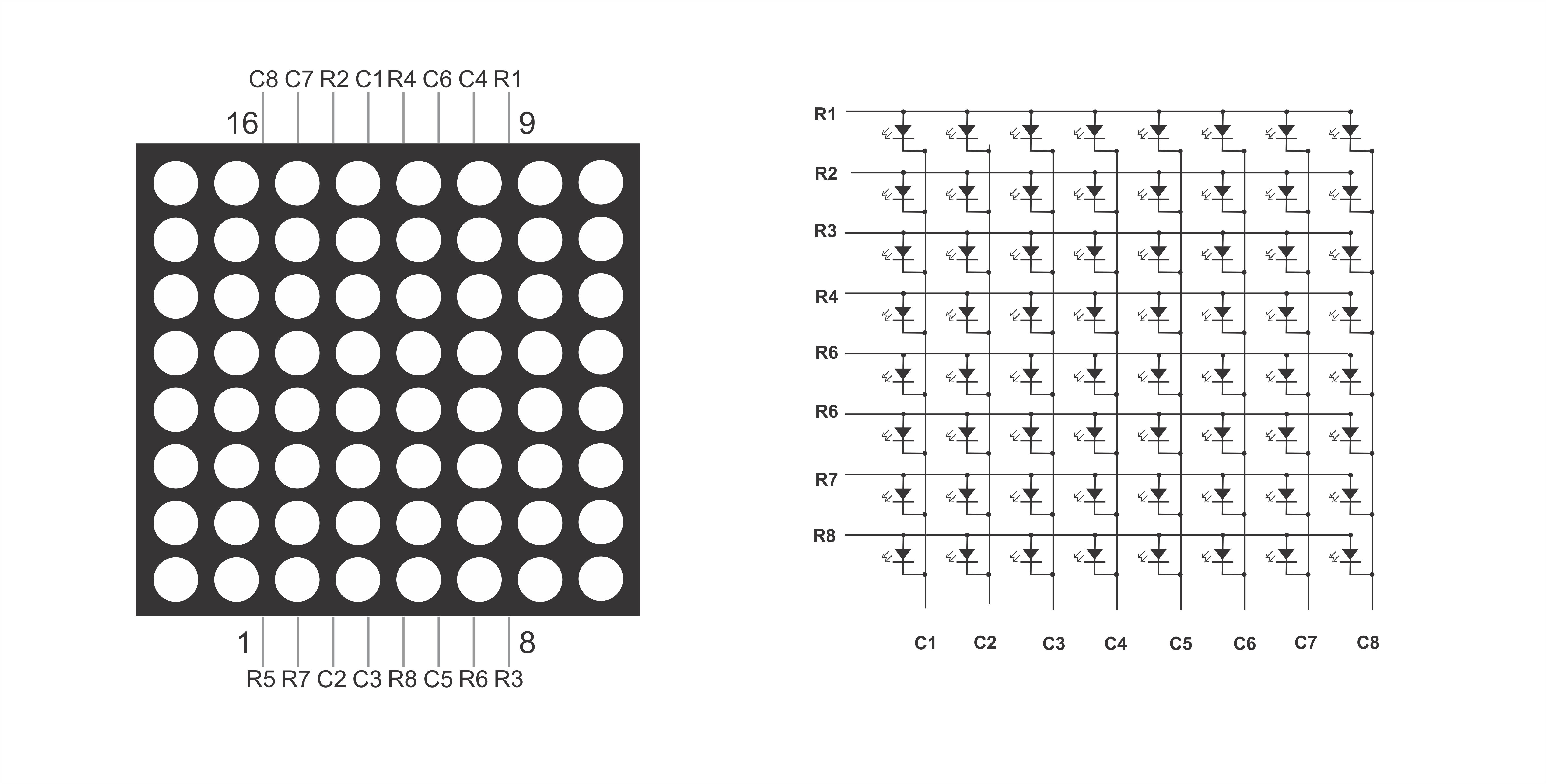 LED Matrix with Arduino- Circuit - Code