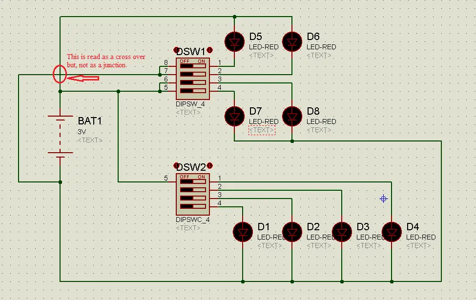 Circuit diagram of DIP switches Example