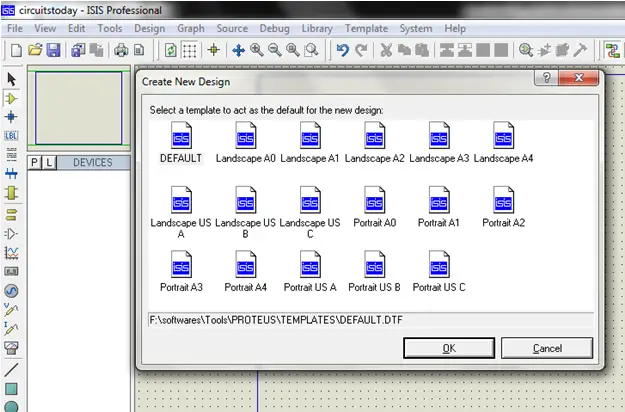 Proteus Default Template Select