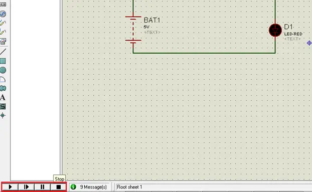 Simulation Step-Pause-Stop Buttons