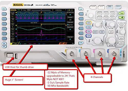 Rigol DS1054Z Digital Oscilloscope 50 Mhz DSO 4 Channels