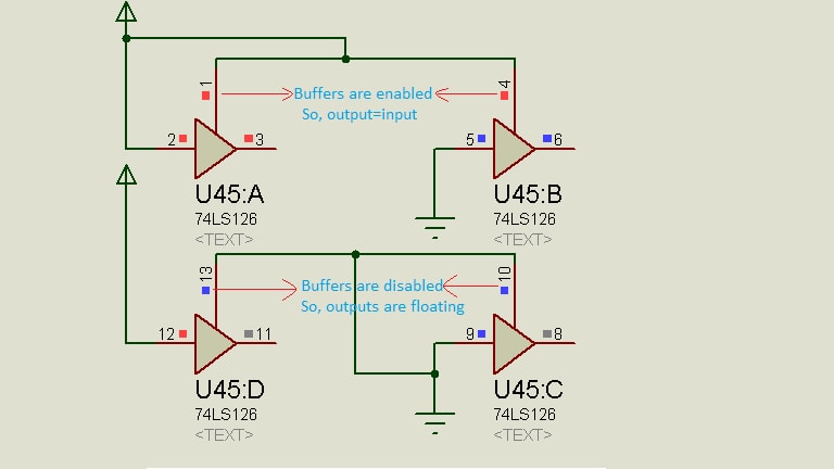 Tri-state Output Buffer Gate Operation