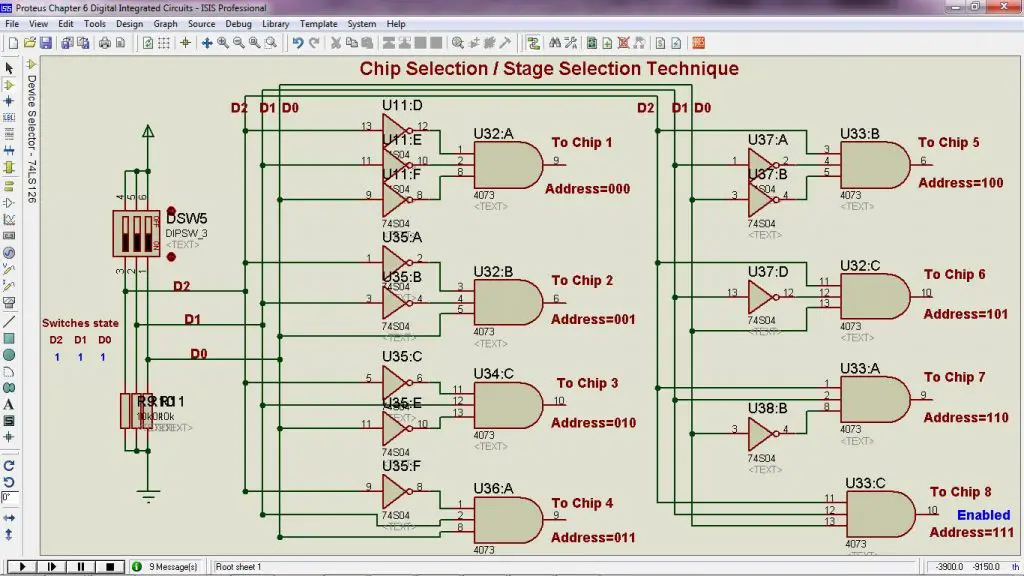 Chip selection circuit diagram