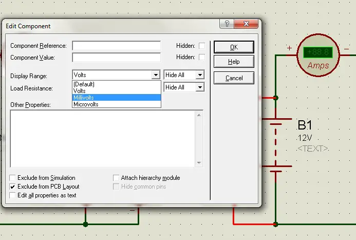 Edit properties of Voltmeters and Ammeters
