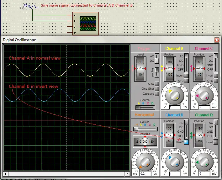 Invert option of Oscilloscope