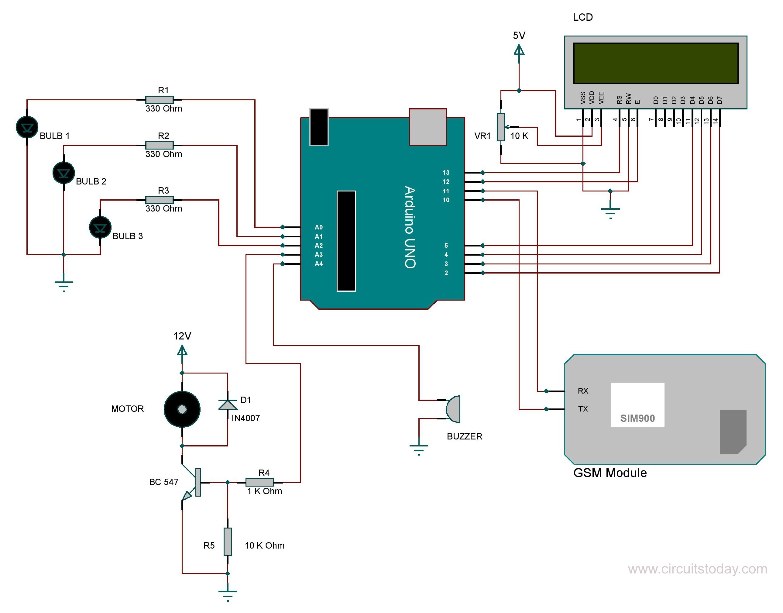 Home Automation using Arduino and GSM Module door security devices wiring diagrams 