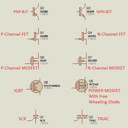 Various Types of Transistors in Proteus