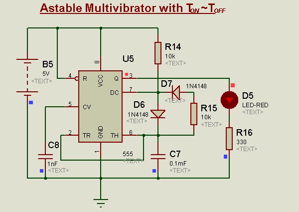 Astable with Equal Ton and Toff