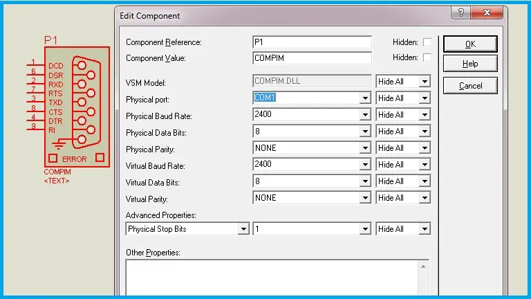 Properties of COM PORT