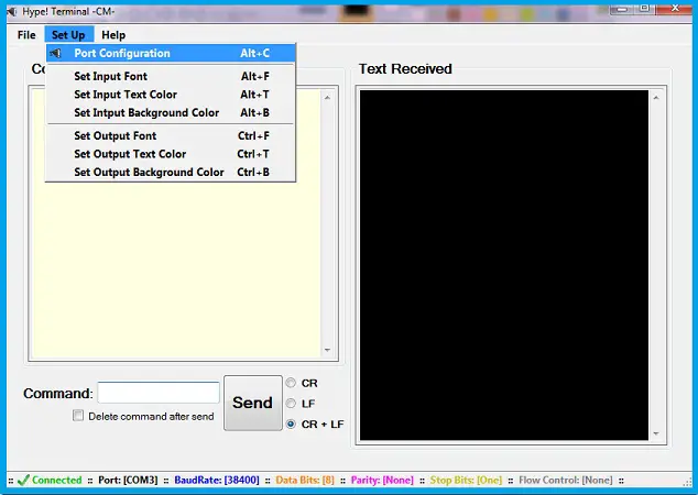 Hyper Terminal Software - Serial Port