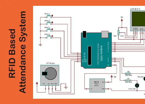 RFID Based Attendance System Circuit Diagram