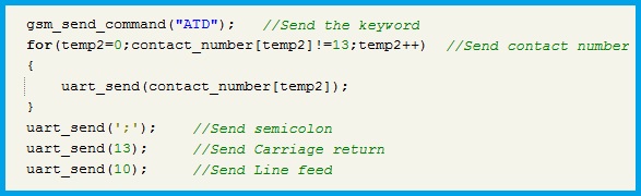 Code for Dialing a Number