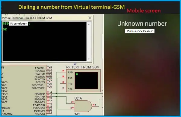 Dialing a number from Virtual terminal