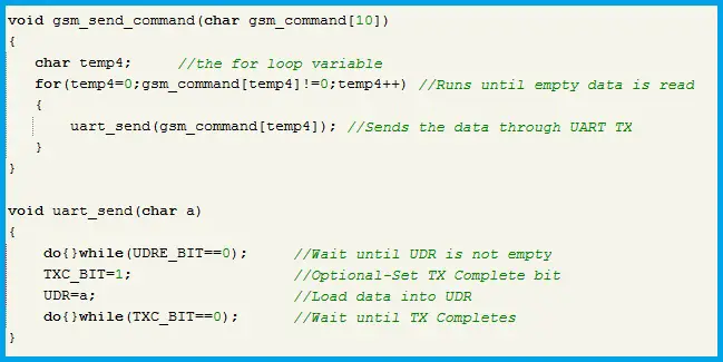 Function Definitions for Sending Commands