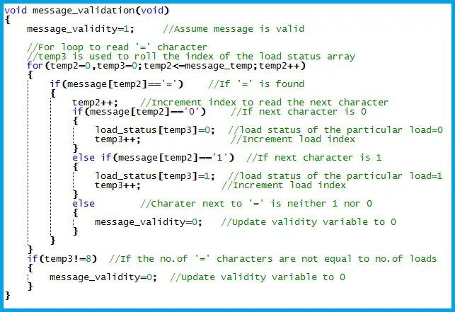 GSM Relay Control - Reading the load control request and message validation