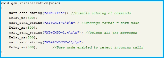 Program Code - GSM Initialization