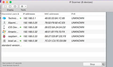 Find new static IP in IP Scanner