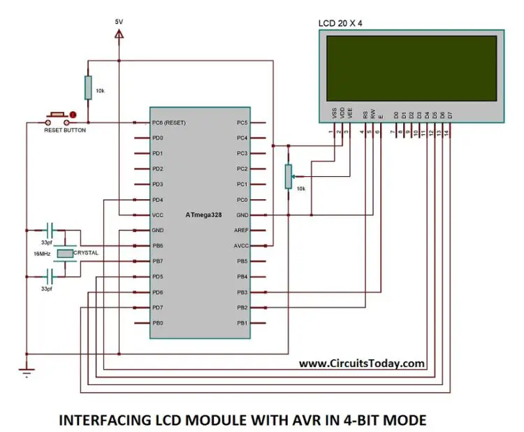 Interfacing LCD Module with AVR in 4-Bit Mode