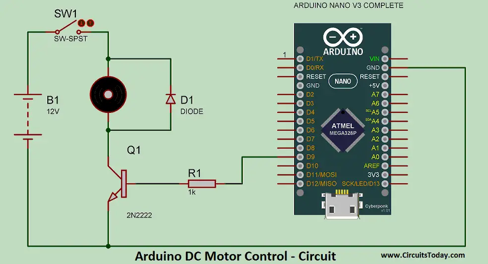 Dc Motor Speed Control Using Arduino And Pwm With Program And Circuit