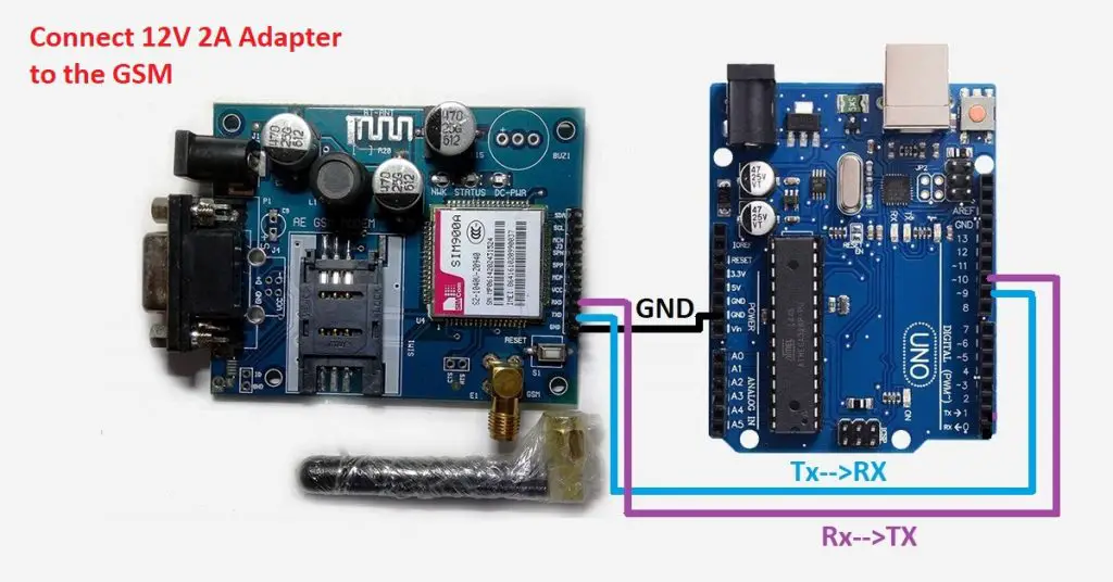 Gsm module with arduino circuit diagram